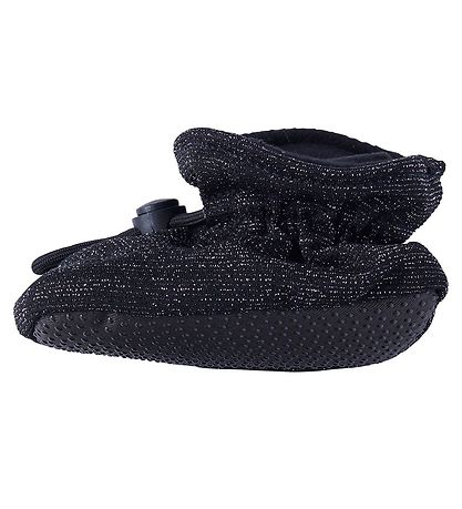 Melton Booties - Polyester/Silk - Black w. Glitter