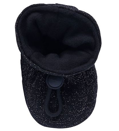 Melton Booties - Polyester/Silk - Black w. Glitter
