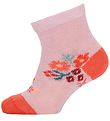 Melton Socks - Pink w. Flowers Melton Socks - Pink w. Flowers