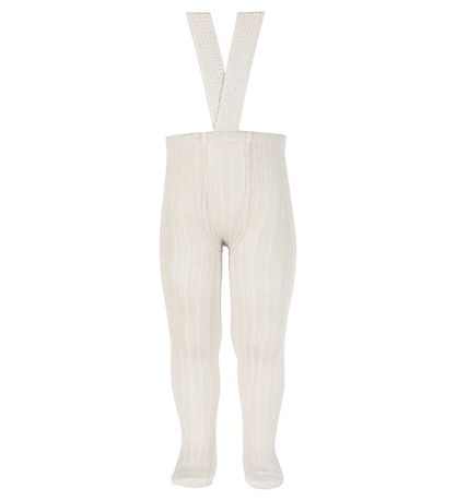 Condor Tights w. Suspenders - Rib - Beige