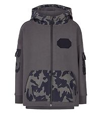 Emporio Armani 가디건 - 차콜 그레이 포함 위장