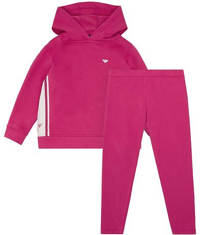Emporio Armani Kapuzenpullover/Leggings - Pink m. Weiß