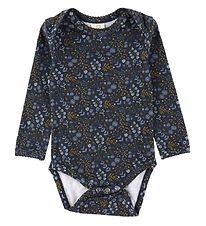 Smallstuff Bodysuit l/s - Flower Night - Dark Blue