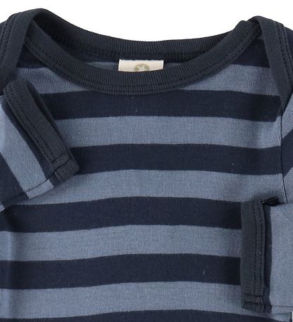 Smallstuff Bodysuit l/s - Striped - Navy/denim
