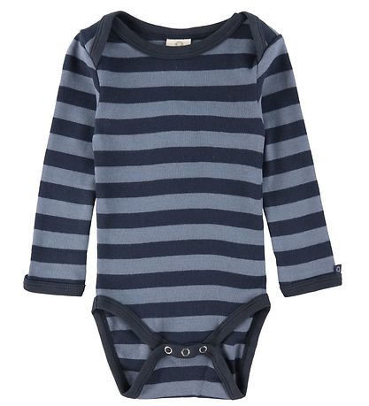 Smallstuff Bodysuit l/s - Striped - Navy/denim