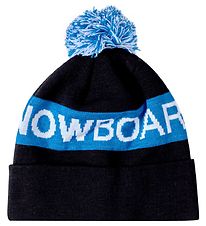 Bonnet en Tricot DC - Chester - Noir/Bleu av. Pompon Bonnet en Tricot DC - Chester - Noir/Bleu av. Pompon