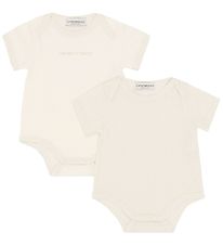 Emporio Armani Samfellur k/æ - 2 Pakki - Hvítur/Drapplitað M. Ló
