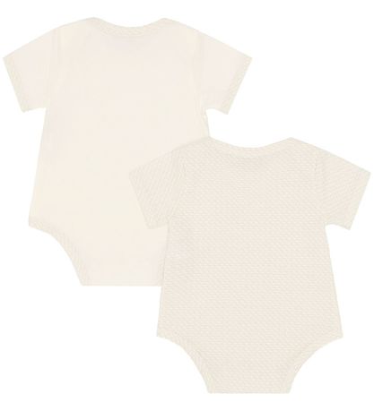 Emporio Armani Bodysuits s/s - 2-Pack - White/Beige w. Logo