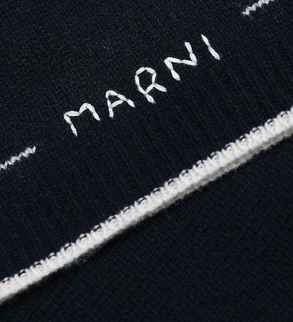 Marni Cardigan - Wool - Navy w. White
