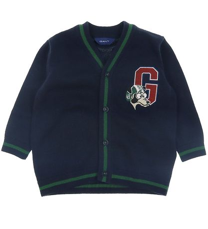 GANT Cardigan - Knitted - Dog - Evening Blue