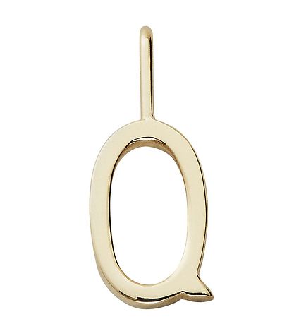 Pendentif à Collier Design Letters - Q - Plaqué or 18 carats
