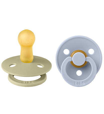 BIBS Colour Spenen - 2-pack - Maat 2 - Rond - Khaki/Dusty Blue BIBS Colour Spenen - 2-pack - Maat 2 - Rond - Khaki/Dusty Blue