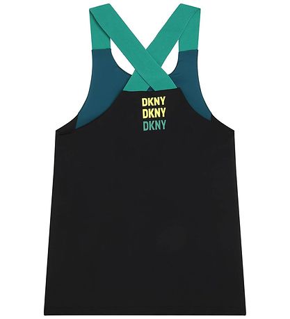 DKNY Sports Bra Top - Petrol Blue/Black