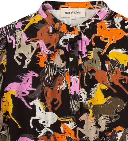 Zadig & Voltaire Overhemd - Wild Geluid - Zwart m. Paarden