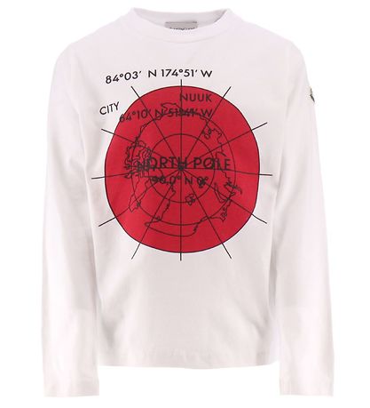 Moncler Bluse - Weiß m. Rot Moncler Bluse - Weiß m. Rot