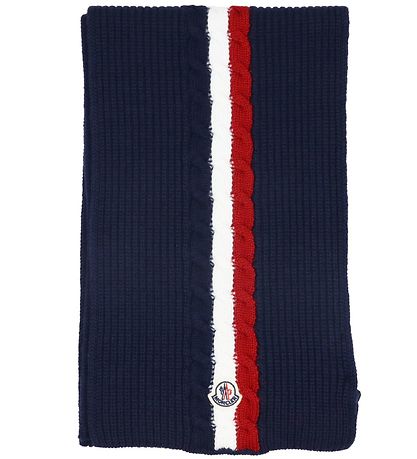Moncler Scarf - Wool - Navy w. Red/White Moncler Scarf - Wool - Navy w. Red/White