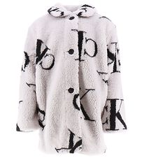 Manteau polaire Calvin Klein - Monogramme Teddy - Gris/Noir