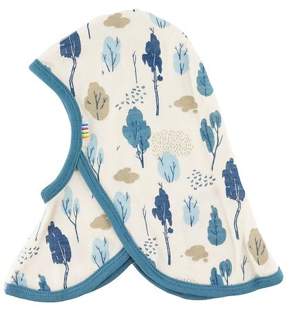 Cagoule Joha - Laine/Bambou - 1-couche - Blanc/Bleu av. Arbres Cagoule Joha - Laine/Bambou - 1-couche - Blanc/Bleu av. Arbres