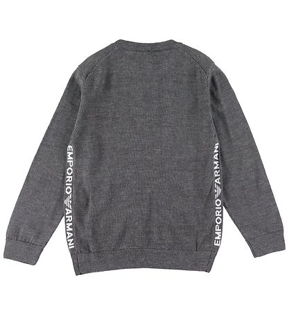 Emporio Armani Blouse - Wool/Acrylic - Grey Melange w. White