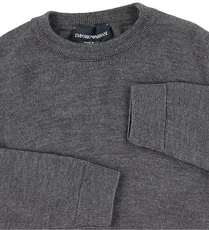 Emporio Armani Blouse - Wool/Acrylic - Grey Melange w. White