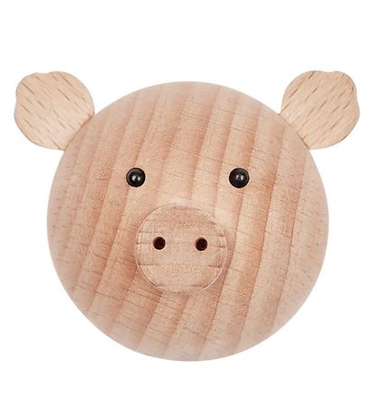 OYOY Wall Hook - 4.5x5.4x6 cm - Mini - Pig - Natural