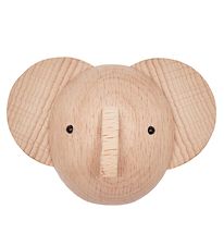 OYOY Wall Hook - 5.4x7.4x6.4 cm - Mini - Elephant - Natural