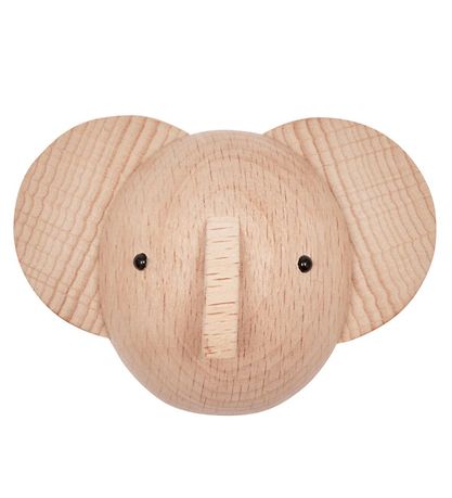 OYOY Wall Hook - 5.4x7.4x6.4 cm - Mini - Elephant - Natural