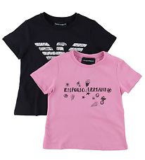 Emporio Armani T-shirts - 2-Pack - Navy/Flamingo Emporio Armani T-shirts - 2-Pack - Navy/Flamingo