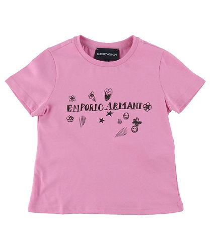 Emporio Armani T-shirts - 2-Pack - Navy/Flamingo Emporio Armani T-shirts - 2-Pack - Navy/Flamingo