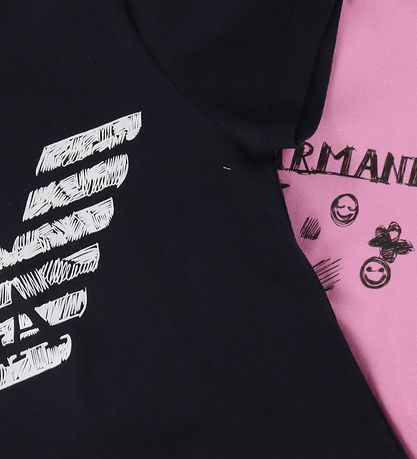 Emporio Armani T-shirts - 2-Pack - Navy/Flamingo Emporio Armani T-shirts - 2-Pack - Navy/Flamingo