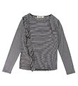Add to Bag Bluse - Schwarz m. Streifen