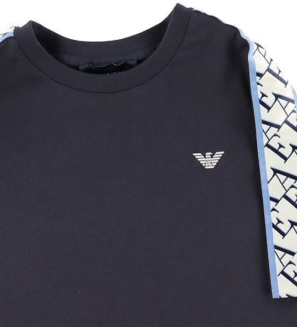 Emporio Armani T-shirt - Blue Navy w. Logo Stripe