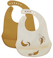 Bavoir CeLaVi - Silicone - 2 Pack - Récolte Gold av. Banane Bavoir CeLaVi - Silicone - 2 Pack - Récolte Gold av. Banane