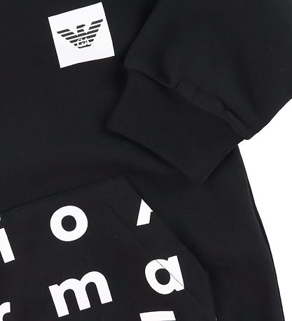 Emporio Armani Hoodie - Svart m. Tryck