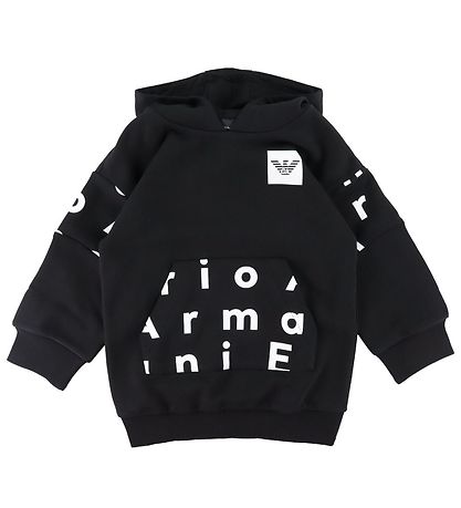 Emporio Armani Hoodie - Svart m. Tryck