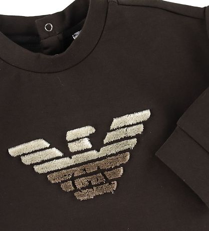 Emporio Armani Bluse - Dark Chocolate m. Logo Emporio Armani Bluse - Dark Chocolate m. Logo