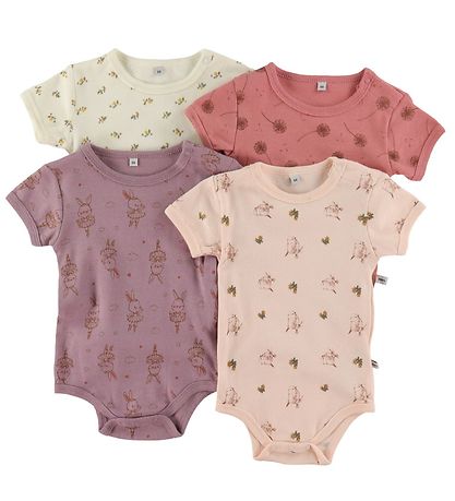 Bodies m/c Pippi Baby - 4 Pack - Dusty Rose Bodies m/c Pippi Baby - 4 Pack - Dusty Rose