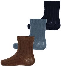 Minymo Socks - Rib - 3-Pack - Dark Navy Minymo Socks - Rib - 3-Pack - Dark Navy