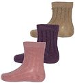 Minymo Socks - Rib - 3-Pack - Orchid Haze Minymo Socks - Rib - 3-Pack - Orchid Haze