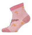 Melton Socks w. Rabbits - All Pink Melton Socks w. Rabbits - All Pink
