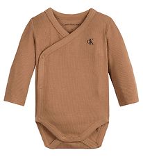 Calvin Klein Wrap Bodysuit l/s - Timeless Camel Calvin Klein Wrap Bodysuit l/s - Timeless Camel