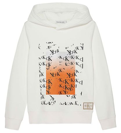 Calvin Klein Hettegenser - Grafikk Ny Placement - Bright White