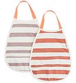 Done by Deer Bib - 2-Pack - PU - Papaya/Powder w. Stripes Done by Deer Bib - 2-Pack - PU - Papaya/Powder w. Stripes