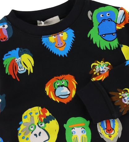 Stella McCartney Kids Sweatshirt - Black w. Monkeys Stella McCartney Kids Sweatshirt - Black w. Monkeys