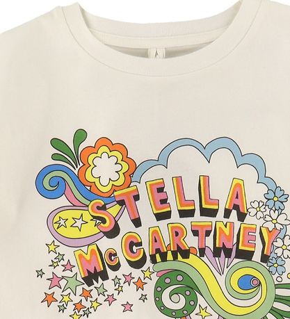 Stella McCartney Kids T-shirt - Cropped - White w. Print Stella McCartney Kids T-shirt - Cropped - White w. Print