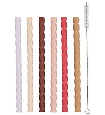 OYOY Straws - 6-Pack - Silicone - Cherry Red/Vanilla OYOY Straws - 6-Pack - Silicone - Cherry Red/Vanilla