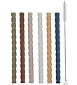 OYOY Straws - 6-Pack - Silicone - Caramel/Blue OYOY Straws - 6-Pack - Silicone - Caramel/Blue
