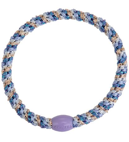 Kknekki Elastic Hair Bands - 6-Pack - Slim - White/Purple/Blue