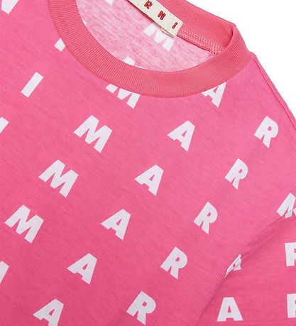 Marni T-shirt - Cropped - Pink w. White