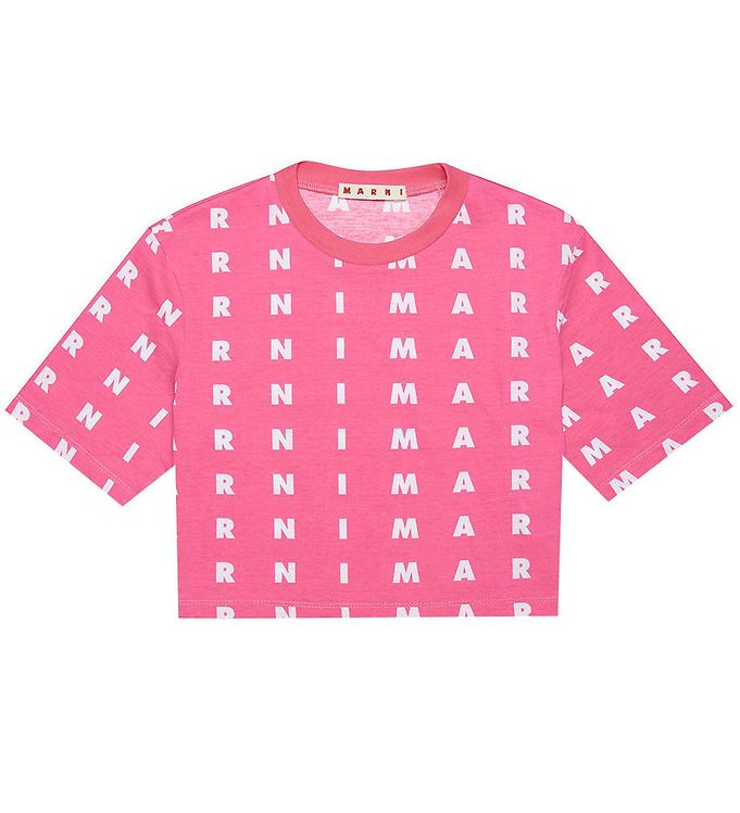 Marni T-shirt - Cropped - Pink w. White | KW US